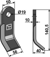 Y-Messer 140,5x50mm 2