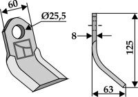Y-Messer 125x60mm 2