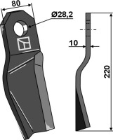 Mulchmesser 220x80mm, linke Ausführung 2