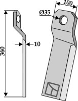 Mulchmesser verdreht 360x100mm - lang - links 2