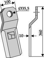 Mulchmesser 360x100mm 2
