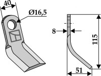Y-Messer 115x40mm 2