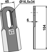 Gerades Messer 104x40mm 2