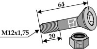 Schraube M 12 x 65 -10.9 mit Sicherungsmutter