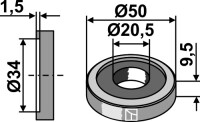 Scheibe Ø50x9,5xØ20,5 2