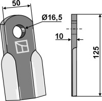 Gerades Messer 125x50mm 2