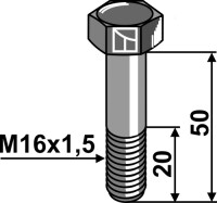 Schraube M16x1,5 x 50 - 10.9 2