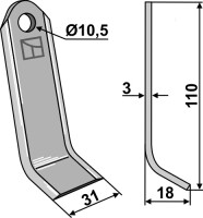 Y-Messer 110x31mm 2