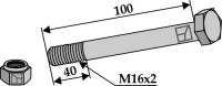 Sechskantschraube M16x2x100 mit Sicherungsmutter