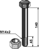 Sechskantschraube M14x2x140 mit Sicherungsmutter 2