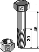 Sechskantschraube M12x1,75x45 mit Sicherungsmutter