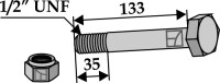 Sechskantschraube mit Sicherungsmutter - 1/2UNF 2