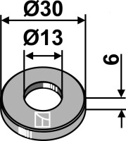 Scheibe Ø30x6xØ13 2