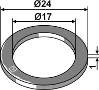 Unterlegscheibe (Passscheibe) Ø24x1xØ17 2