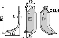 Fräsmesser 185x60mm, links 2
