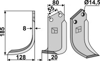 Fräsmesser 185x80mm, links gallery 2_2nd
