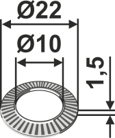 Sperrkantscheibe Ø22x1,5xØ10 2