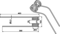 Heuwenderzinken Ø9,5 2
