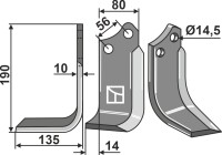 Fräsmesser 190x80mm, links gallery 10_2nd