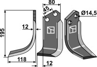 Fräsmesser 195x80mm, links 2