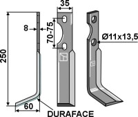 Rotorzinken DURAFACE 250x35mm, links