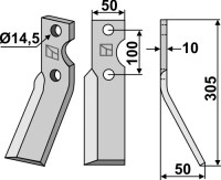 Rotorzinken 305x50mm, rechts 2
