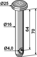 Splintbolzen Ø16x70 2