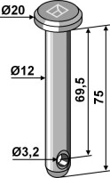 Splintbolzen Ø12x75 2