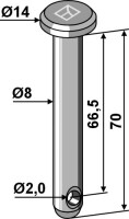 Splintbolzen Ø8x70 2
