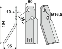 Rotorzinken 194x60mm, links