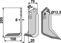 Fräsmesser 200x70mm, links 2
