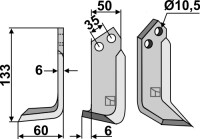 Fräsmesser 133x50mm, links