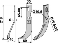 Universal Fräsmesser 218x35mm, links