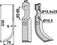 Universal Fräsmesser 230x45mm, links