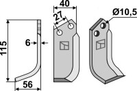 Fräsmesser 115x40mm, links