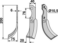 Fräsmesser 200x40mm, links 2