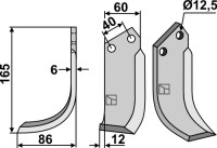 Fräsmesser 165x60mm, links gallery 3_2nd