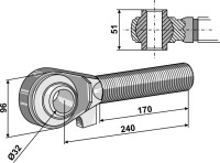 Spindel M40x3 - 170 2