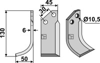 Fräsmesser 130x45mm, links
