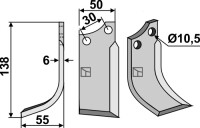 Fräsmesser 138x50mm, links