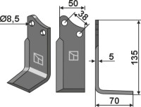 Fräsmesser 135x50mm, rechts