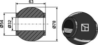Oberlenkekugel Kat. III-IV - BLACK LINE 2