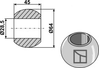 Unterlenkerkugel - Kat. III-II