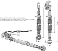 Oberlenker mit Fanghaken und Spindel M36x3