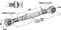 Oberlenker mit gehärteten Kugelaugen M20x2,5 2