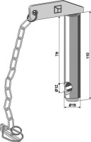 Steckbolzen mit Kette und Klappsplint