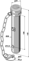Steckbolzen mit Kette und Klappsplint