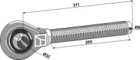 Spindel 1.3/4 - rechts Gewinde 2