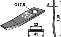 Rotorklinge 130x45mm 2