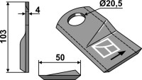 Rotorklinge 103x50mm 2